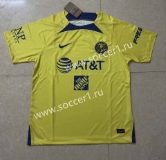 (S-4XL) 2022-2023 Club America Home Yellow Thailand Soccer Jersey AAA-818