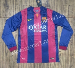 Retro Version 14-15 Barcelona Home Red&Blue LS Thailand Soccer Jersey AAA-SL