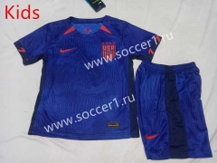 2023-2024 USA Away Blue Kids/Youth Soccer Unifrom-507