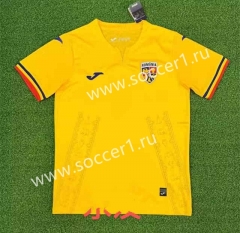 (S-4XL) 2023-2024 Romania Home Yellow Thailand Soccer Jersey AAA-403