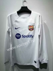 2023-2024 Barcelona Away White LS Thailand Soccer Jersey AAA-422