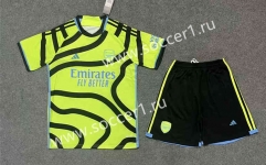 2023-2024 Arsenal Fluorescent Green Soccer Uniform-3454