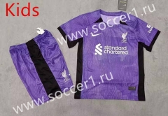 2023-2024 Liverpool 2nd Away Purple Kids/Youth Soccer Uniform-8679