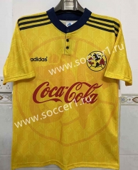 Retro Version 98-99 Club America Home Yellow Thailand Soccer Jersey AAA-1332