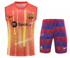 2023-2024 Barcelona Orange Thailand Soccer Vest Uniform-418