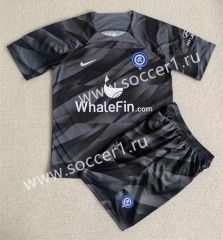 2023-2024 Atletico Madrid Goalkeeper Black Soccer Uniform -AY