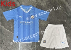 2023-2024 Manchester City Home Blue Kid/Youth Soccer Uniform-GB