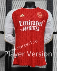 Player Version 2023-2024 Arsenal Home Red LS Thailand Soccer Jersey AAA-888