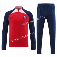 2023-2024 Atletico Madrid Red Thailand Soccer Tracksuit-4627