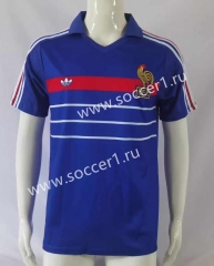 Retro Version 82-84 France Home Blue Thailand Soccer Jersey AAA-503