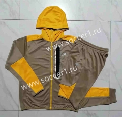2023-2024 Khaki Thailand Soccer Jacket Uniform With Hat-815