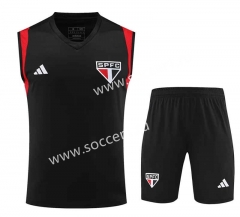 2023-2024 Sao Paulo Futebol Clube Black Thailand Soccer Vest Uniform-418
