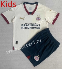 2023-2024 PSV Eindhoven Away Beige Kids/Youth Soccer Uniform-AY