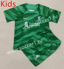 2023-2024 Liverpool Goalkeeper Green Kids/Youth Soccer Uniform-AY
