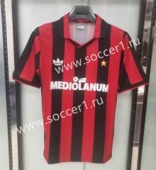 Retro Version 90-91 AC Milan Home Red&Black Thailand Soccer Jersey AAA-C2045