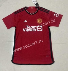 (S-4XL) 2023-2024 Correct Version Manchester United Home Red Thailand Soccer Jersey AAA