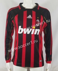 Retro Version 2006 AC Milan Home Red&Black LS Thailand Soccer Jersey AAA-503