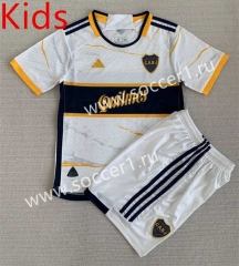 2023-2024 Concept Version Boca Juniors White Youth-Kid Soccer Uniform-AY