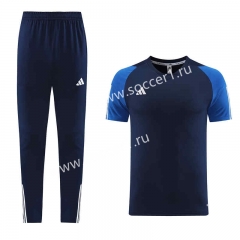 Royal Blue Short Sleeve Thailand Soccer Tracksuit-LH