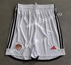 2023-2024 Manchester United Home White Thailand Soccer Shorts-2886