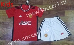 2023-2024 Manchester United Home Red Kids/Youth Soccer Uniform-709