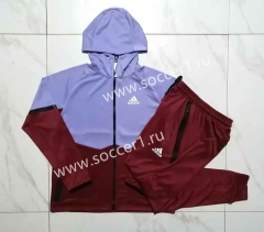 2023-2024 Light Purple&Maroon Thailand Soccer Jacket Uniform-815