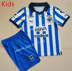 2023-2024 Monterrey Home Blue Kids/Youth Soccer Uniform-912