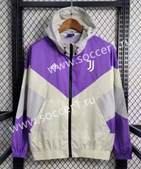 2023-2024 Juventus Purple&White Thailand Trench Coats With Hat-GDP