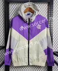 2023-2024 Flamengo Purple&White Thailand Trench Coats With Hat-GDP