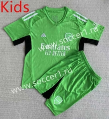 2023-2024 Arsenal Goalkeeper Green Soccer Uniform-AY