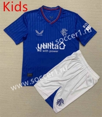 2023-2024 Rangers Home Blue Kids/Youth Soccer Uniform-AY