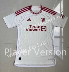 Player Version 2023-2024 Manchester United Away White Thailand Soccer Jersey AAA-4691