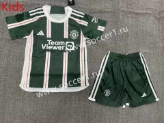 2023-2024 Manchester United Away Green Kids/Youth Soccer Uniform-1506