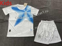 2023-2024 Olympique de Marseille White&Blue Kid/Youth Soccer Uniform-1506