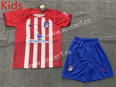 2023-2024 Atletico Madrid Home Red&White Youth/Kids Soccer Uniform-1506