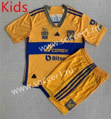 2023-2024 Tigres UANL Home Yellow Kids/Youth Soccer Uniform-AY