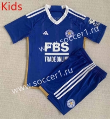2023-2024 Leicester City Home Blue Kids/Youth Soccer Uniform-AY