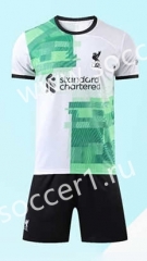 ( Without Brand Logo ) 2023-2024 Liverpool Away White&Green Soccer Uniform-9031