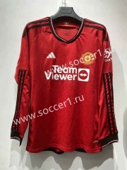 2023-2024 Manchester United Home Red LS Thailand Soccer Jersey AAA-422
