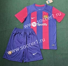 2023-2024 Barcelona Home Red&Blue Soccer Uniform-3454