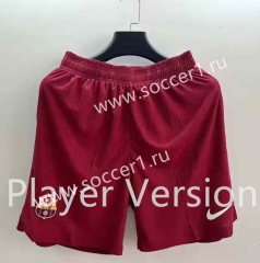 Player Version 2023-2024 Barcelona Red Thailand Soccer Shorts-6886