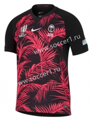 2023 World Cup Fiji Away Red&Black Rugby Shirt
