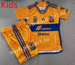 2023-2024 Tigres UANL Home Yellow Kids/Youth Soccer Uniform-912