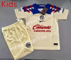 2023-2024 Club America Home Yellow Kids/Youth Soccer Uniform-912