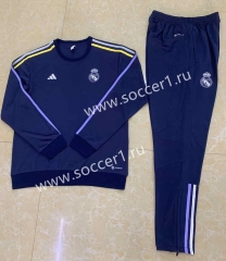 2023-2024 Real Madrid Royal Blue Thailand Soccer Tracksuit-411