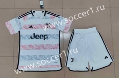 2023-2024 Juventus Away White Stripe Soccer Uniform-718