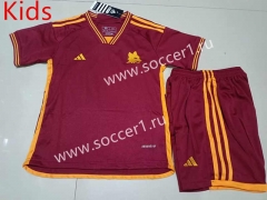 2023-2024 Roma Home Red Kid/Youth Soccer Uniform-507