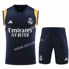2023-2024 Real Madri Royal Blue Thailand Soccer Vest Uniform-418