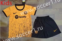 2023-2024 Barcelona Orange Kid/Youth Soccer Uniform-709