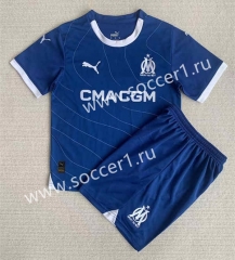 2023-2024 Olympique de Marseille 2nd Away Blue Soccer Uniform-AY